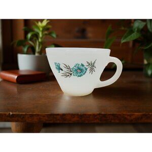vintage anchor hocking fire-king ware bonnie blue milk glass tea/coffee cup